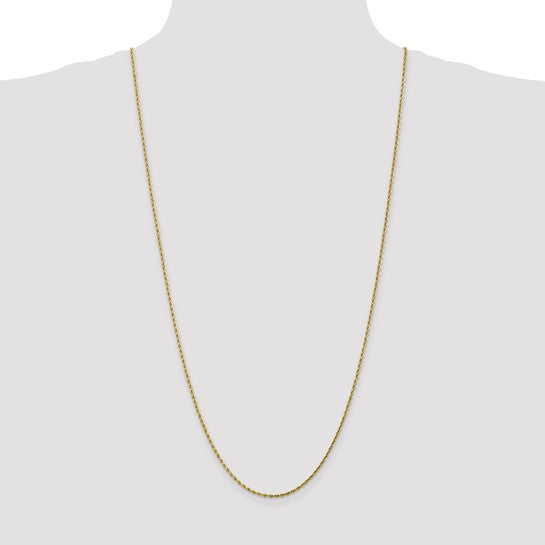 Cadena de Cuerda con Corte Diamantado en Oro Amarillo de 10K, 1.75 mm