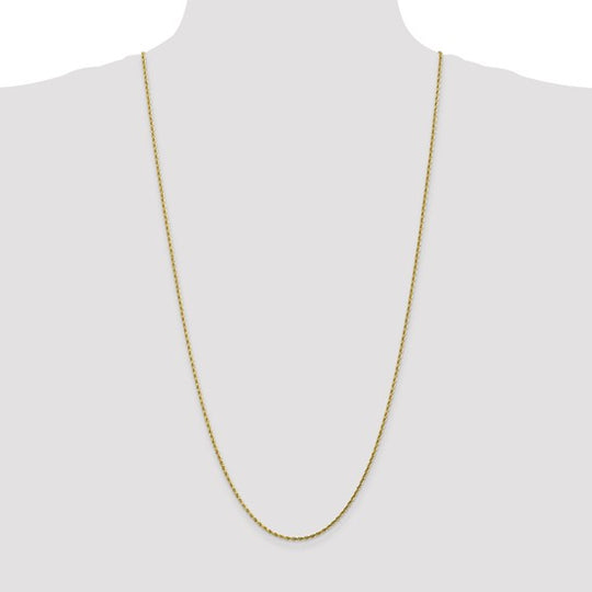 Cadena de Cuerda con Corte Diamantado en Oro Amarillo de 10K, 1.75 mm