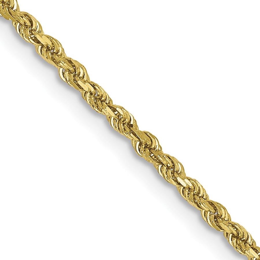 Cadena de Cuerda con Corte Diamantado en Oro Amarillo de 10K, 1.75 mm