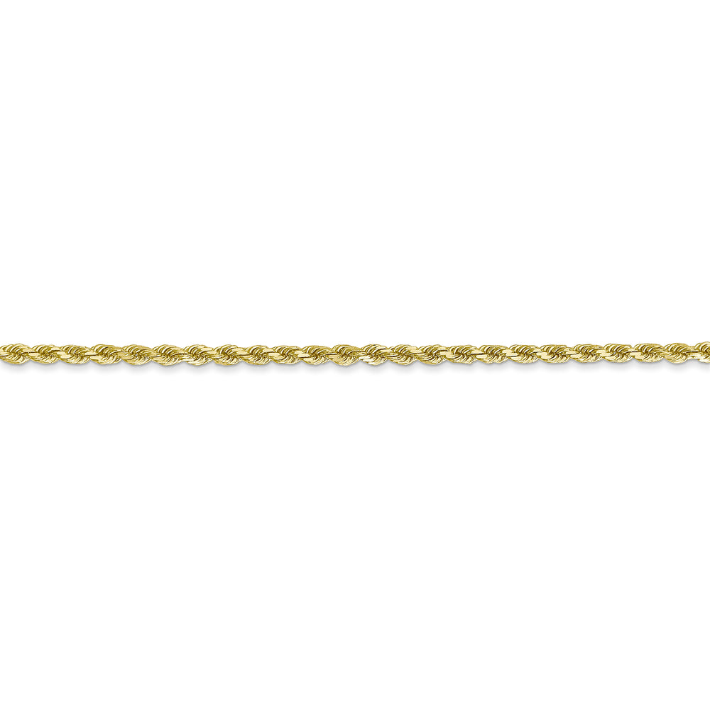 Cadena de cuerda con corte de diamante de 10 k y 2 mm