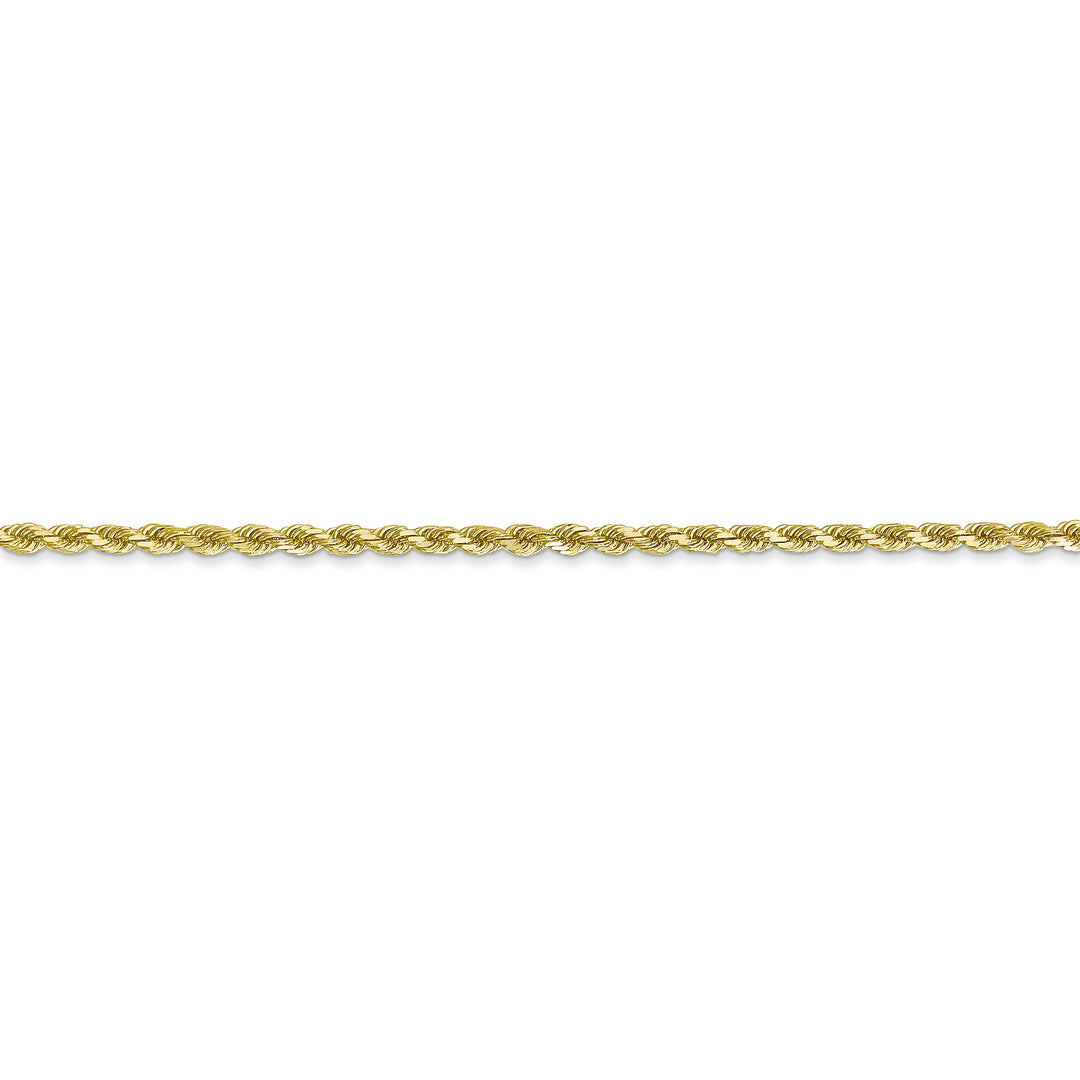 Cadena de Oro Amarillo 10K de 26 Pulgadas y 2mm de Grosor Tipo Cuerda con Corte Diamantado y Cierre de Langosta