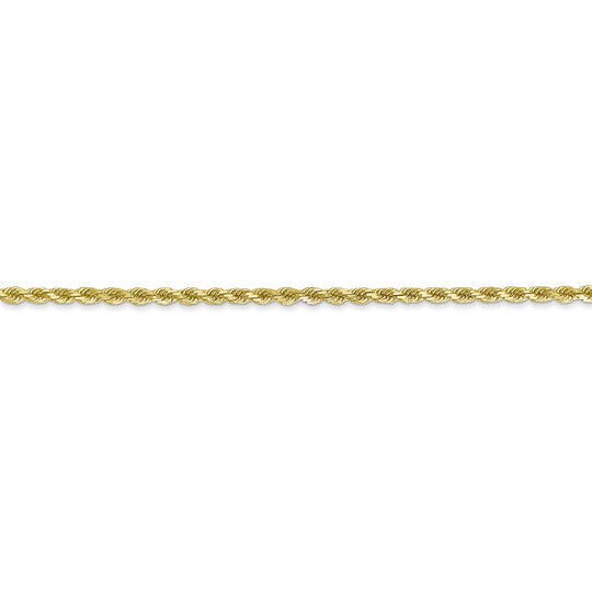 Cadena de cuerda con corte de diamante de 10 k y 2 mm