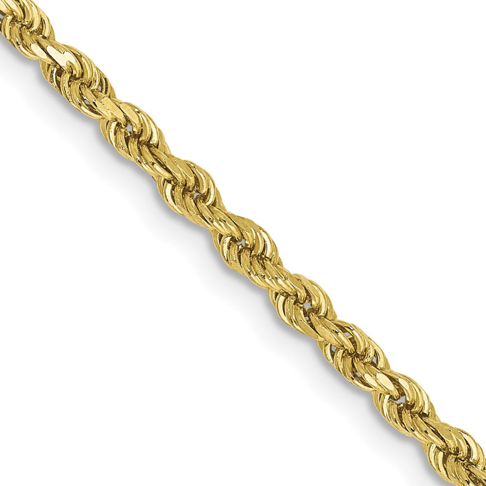 Cadena de Cuerda 10K Oro Amarillo de 26 Pulgadas y 2.25mm con Cierre de Langosta
