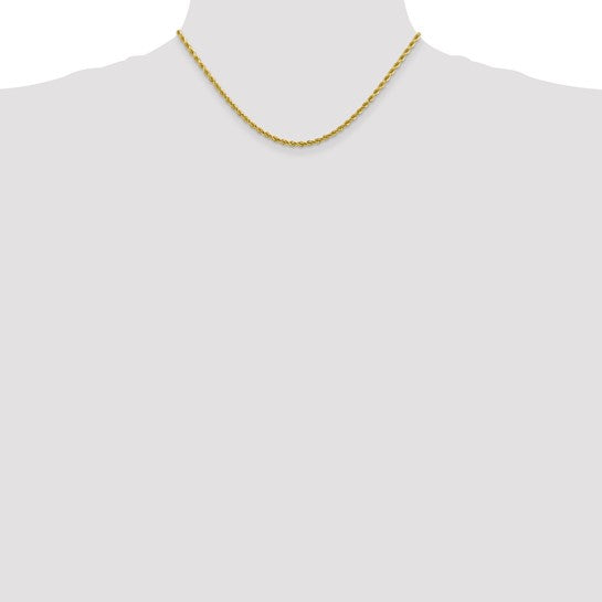 Cadena Trenzada Cortada Diamante de 2.75mm en Oro de 10k