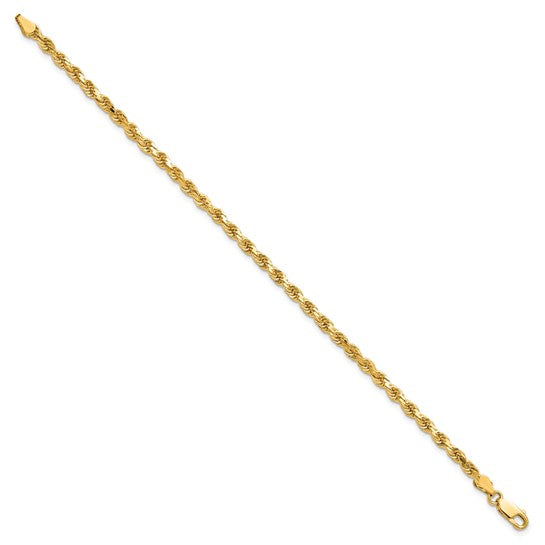 3.5mm Diamond Cut Rope Chain in 10k Yellow Gold