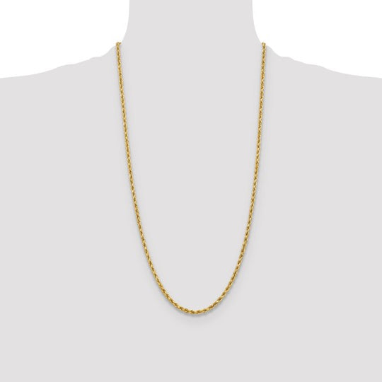 Cadena Cuerda 10K Oro Amarillo 3.75mm con Corte Diamante