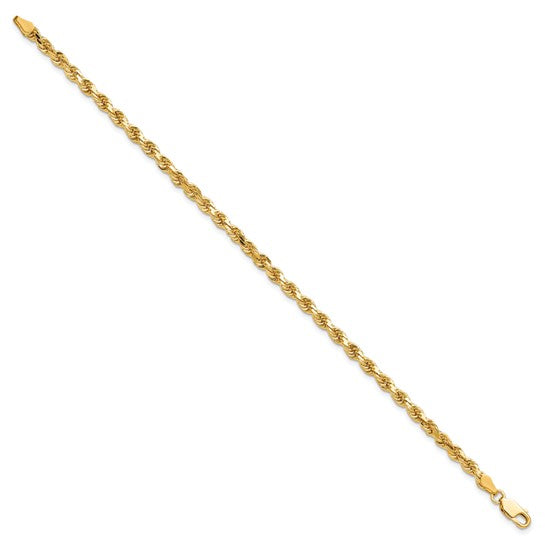 Tobillera Oro Amarillo de 10K de 9 Pulgadas y 3.75mm con Corte Diamante y Cierre de Langosta
