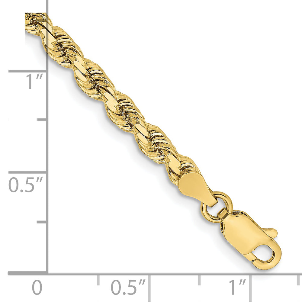 Tobillera Oro Amarillo de 10K de 9 Pulgadas y 3.75mm con Corte Diamante y Cierre de Langosta