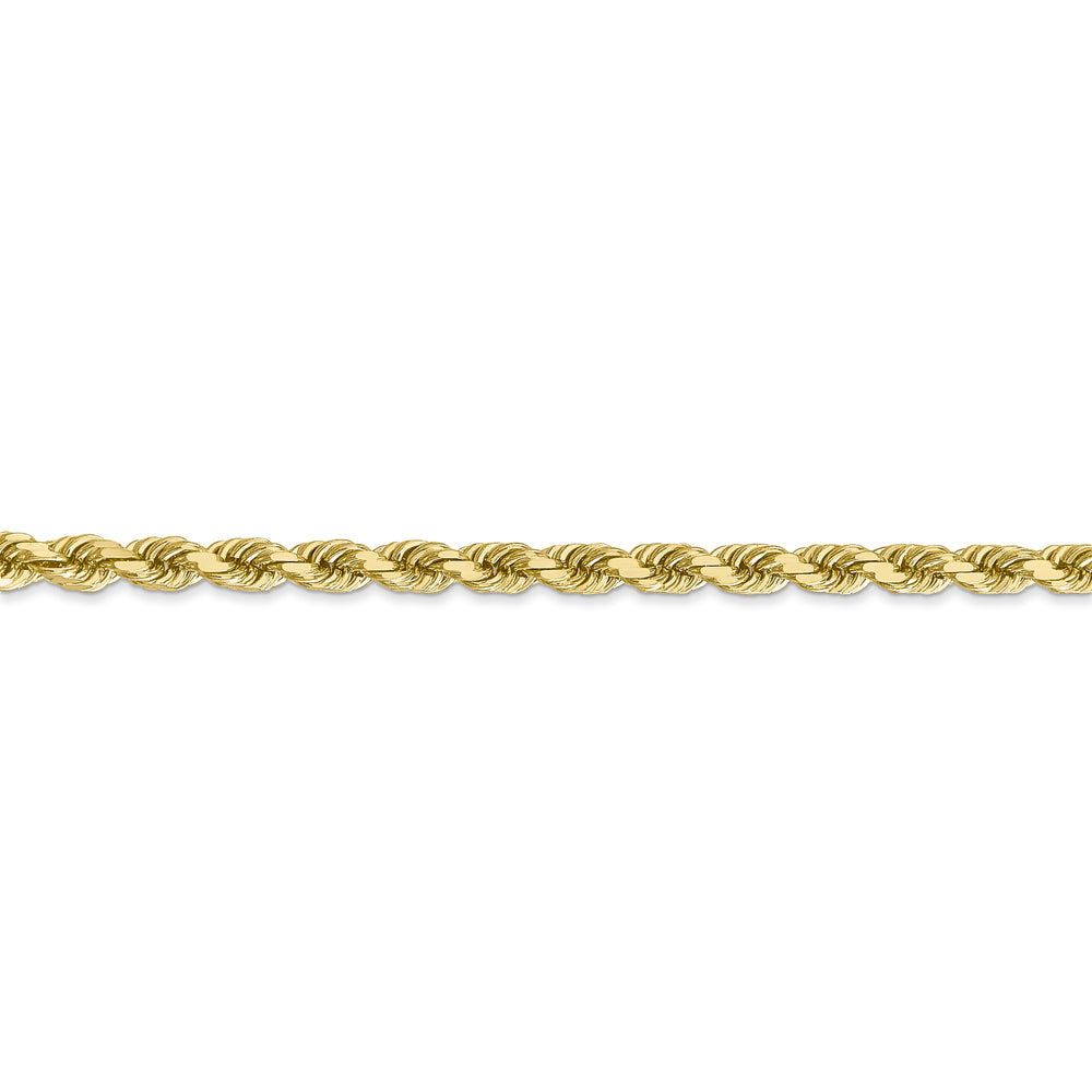 Cadena de cuerda con corte de diamante de 10 k y 4 mm