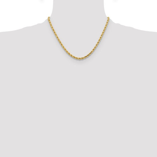 Cadena de Oro Amarillo de 10K, 4.25mm, Corte Diamante, Rope