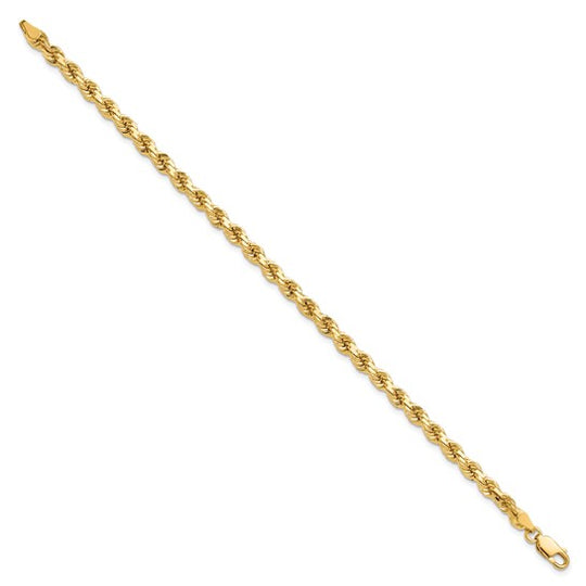 Cadena de Soga Cortada con Diamante de 10K de 4.25 mm