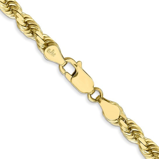 Cadena Cuerda 10K Oro Amarillo 4.5mm con Corte Diamante