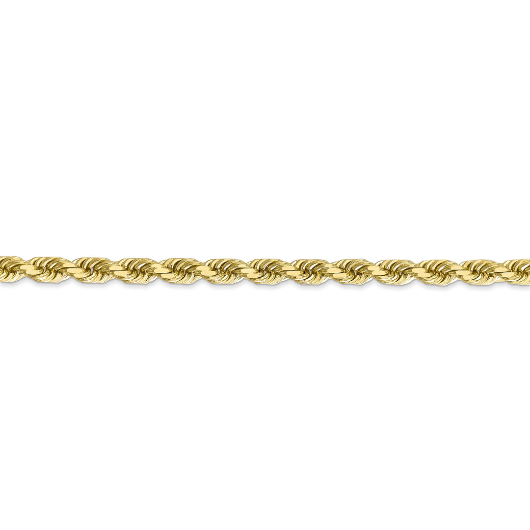 Cadena de Cuerda con Corte Diamante de Oro Amarillo de 10K, 4.5 mm