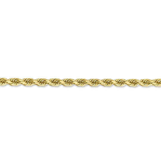 Cadena de Cuerda con Corte Diamante de Oro Amarillo de 10K, 4.5 mm