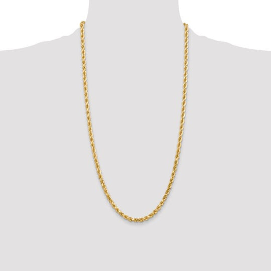 Cadena Cuerda 10K Oro Amarillo 4.5mm con Corte Diamante