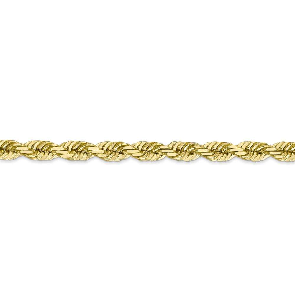 Cadena de Cuerda de Oro Amarillo 10k 30 Pulgadas 5.5mm con Corte Diamante y Cierre Tipo Langosta