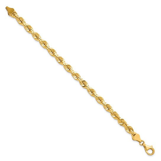 Cadena de Cuerda Cortada con Diamante de 10k de 6.5mm