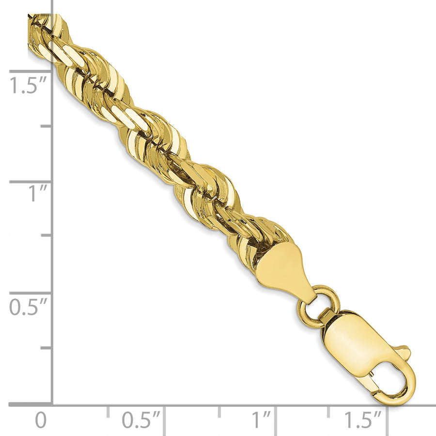 Cadena de Cuerda Cortada con Diamante de 10k de 5.5mm