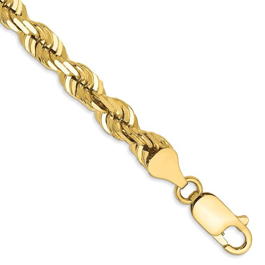 Cadena de Cuerda Cortada con Diamante de 10k de 5.5mm