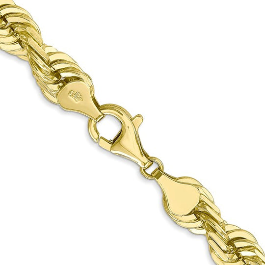 Cadena de Oro Amarillo de 10K, 7mm, Corte Diamante