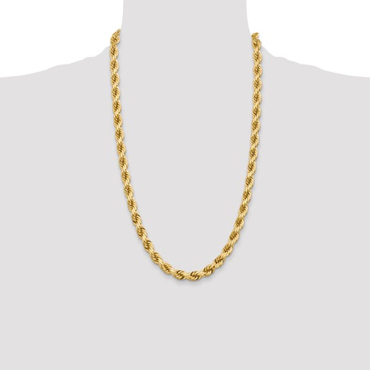 Cadena de Oro Amarillo de 10K, 7mm, Corte Diamante