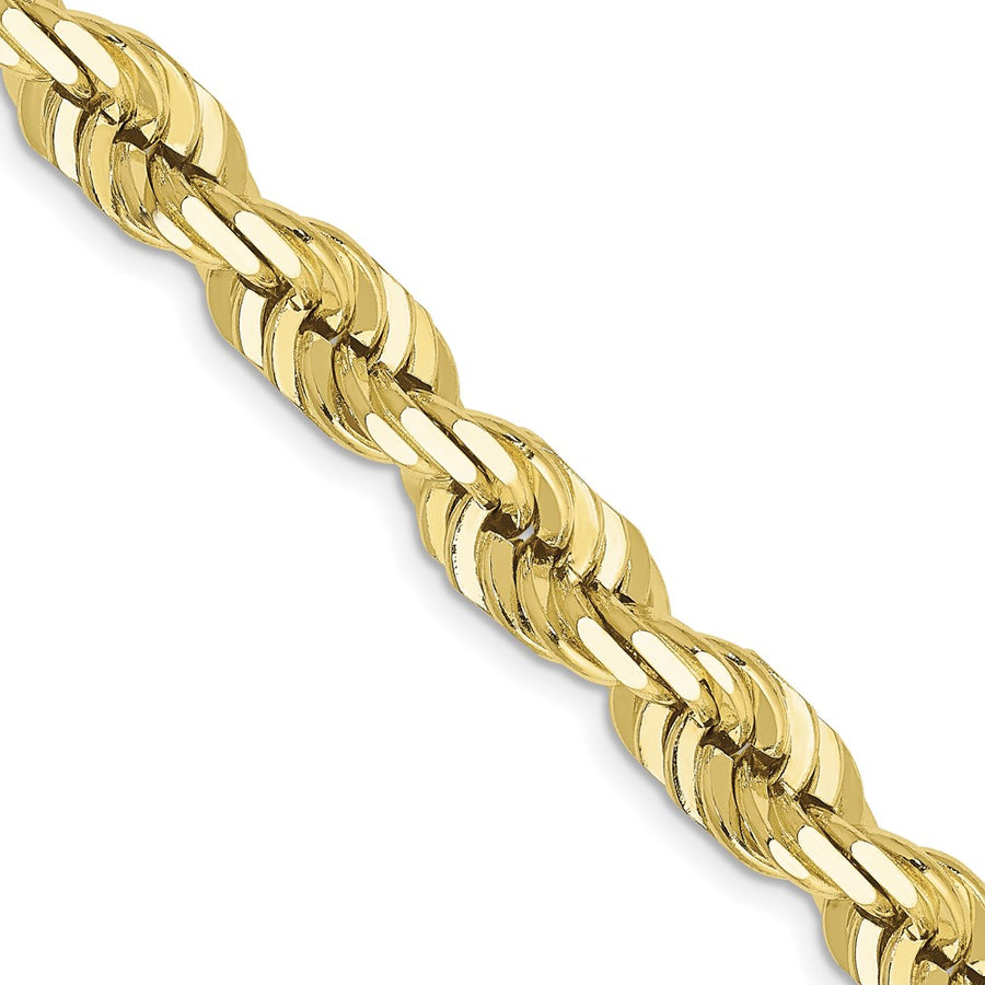 Cadena de Cuerda con Corte de Diamante de 10 k y 7 mm
