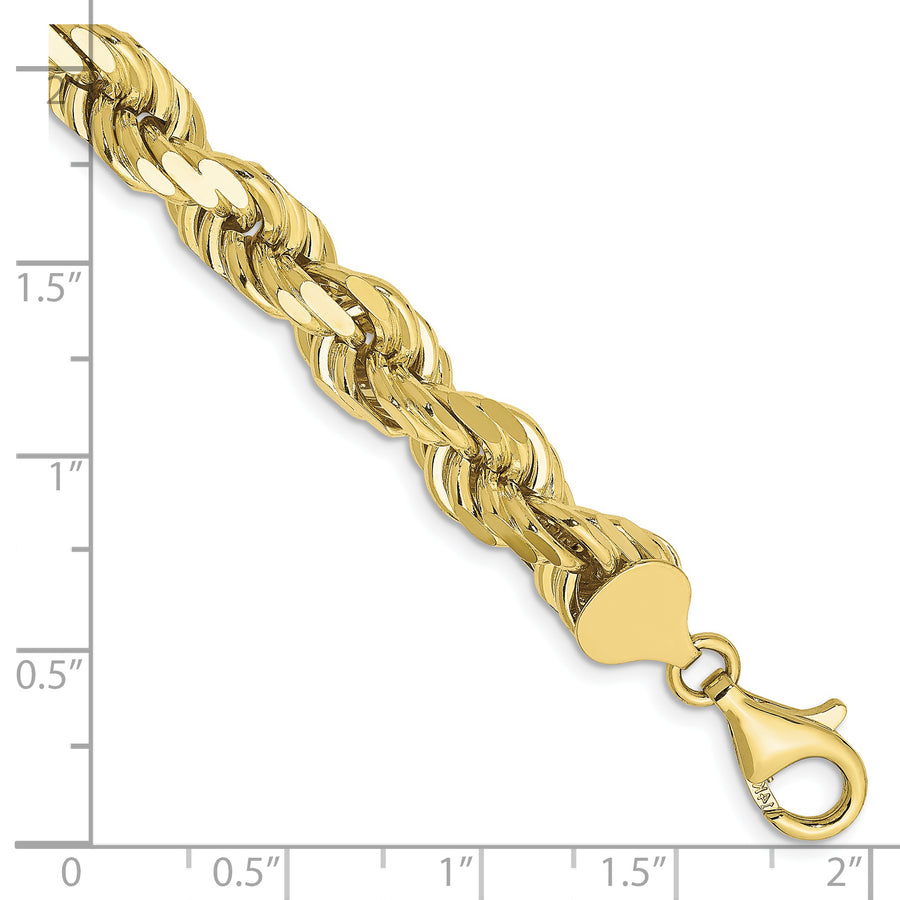 Cadena de Cuerda Cortada con Diamante de 10k de 8mm