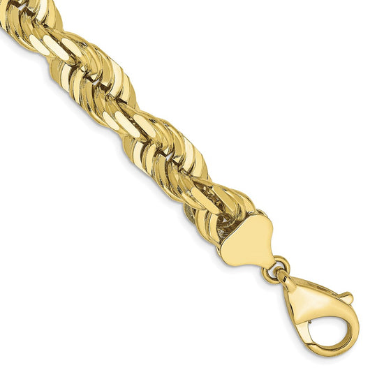 Cadena de Cuerda Cortada con Diamante de 10k de 10mm