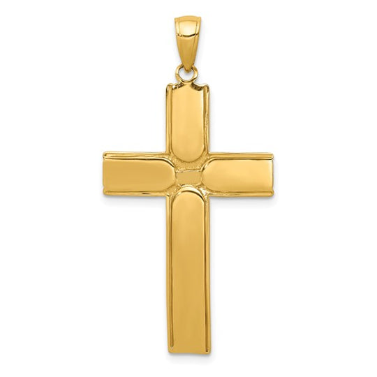 10K Satin Finish Crucifix Pendant