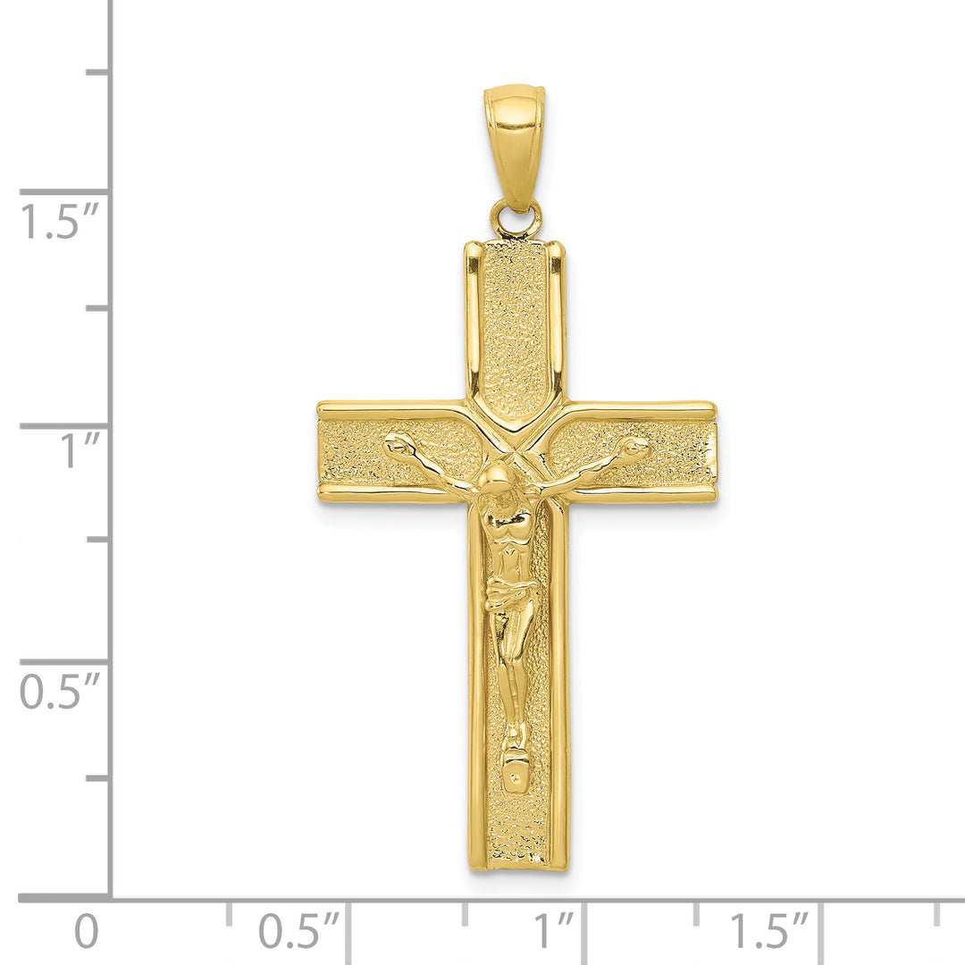 10K Satin Finish Crucifix Pendant