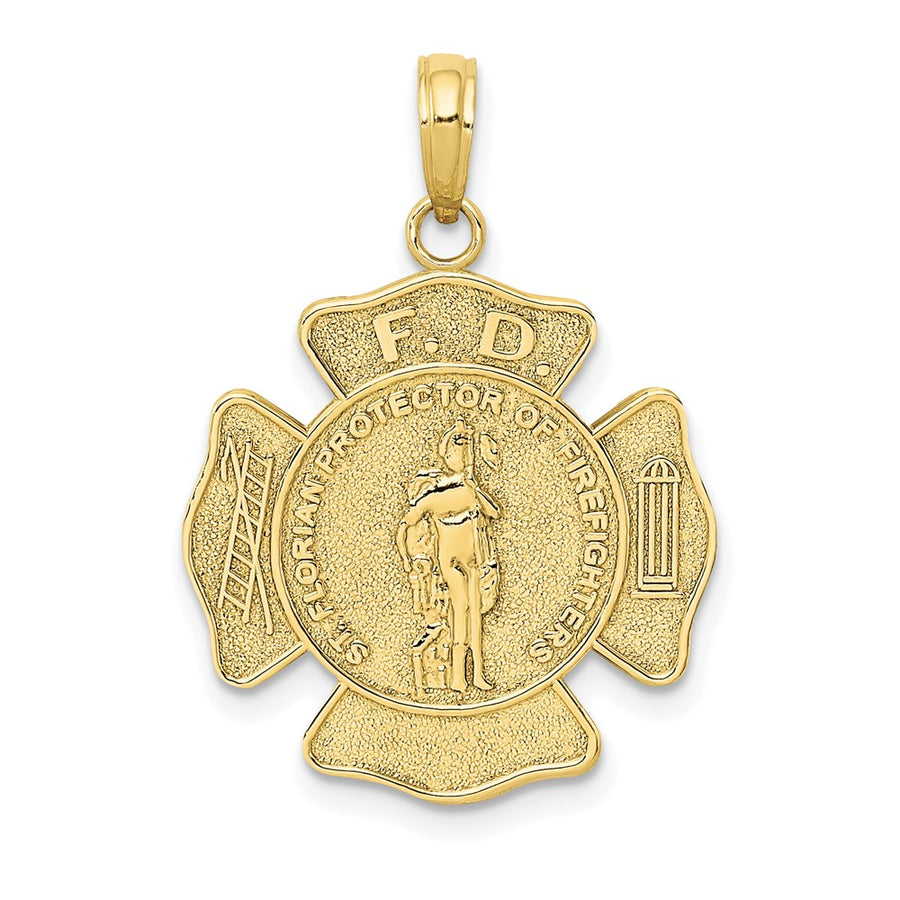 Colgante de San Florián Protect Us/Departamento de Bomberos en Oro de 10k