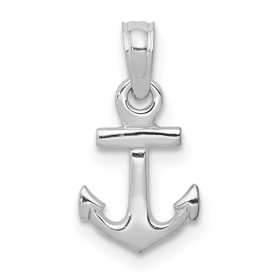 Colgante Mini Ancla en Oro Blanco de 10k