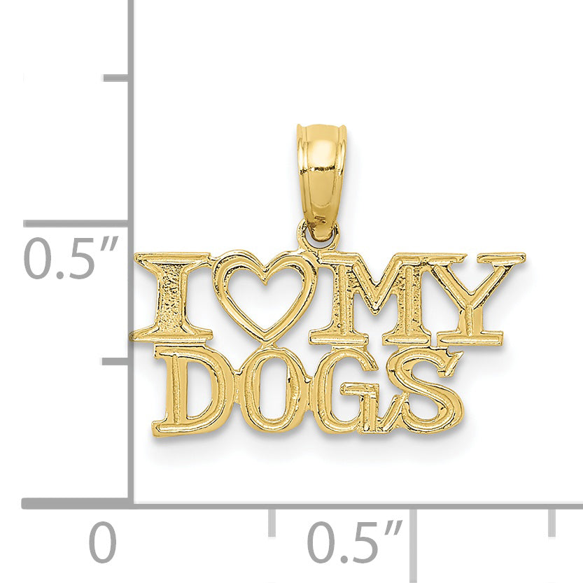 Colgante 10K I Heart My Dogs