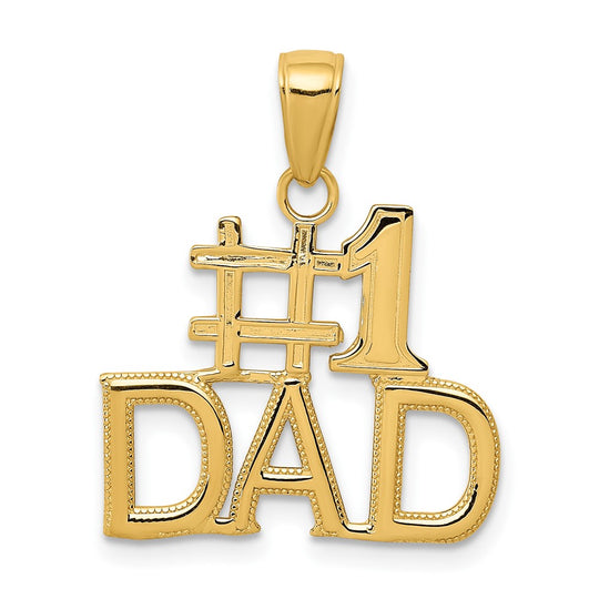Charm "#1 Dad" en Oro Amarillo de 10K