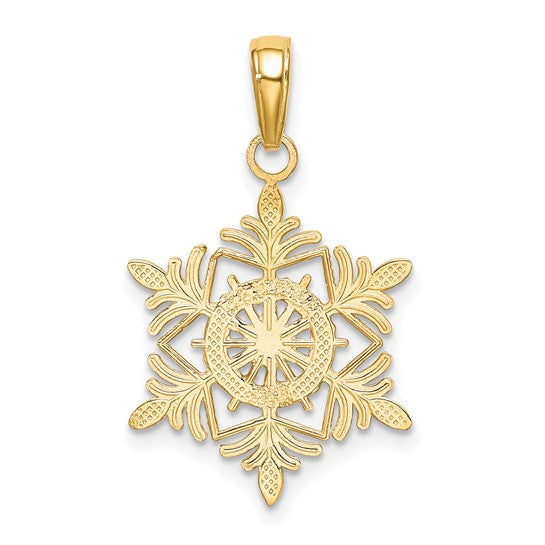 Colgante de Copo de Nieve en Oro Amarillo de 10k
