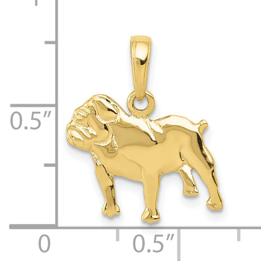 10K Gold Bulldog Pendant