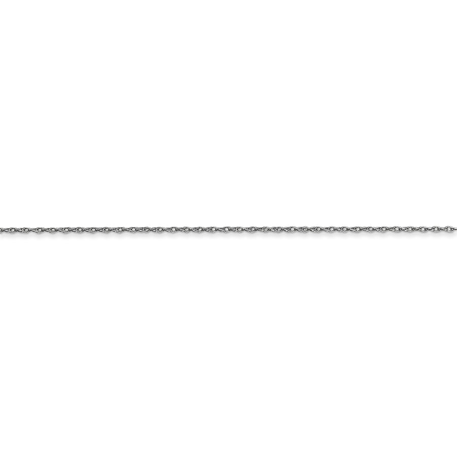 Cadena tipo cable cardada de oro blanco de 10 k de 0,5 mm