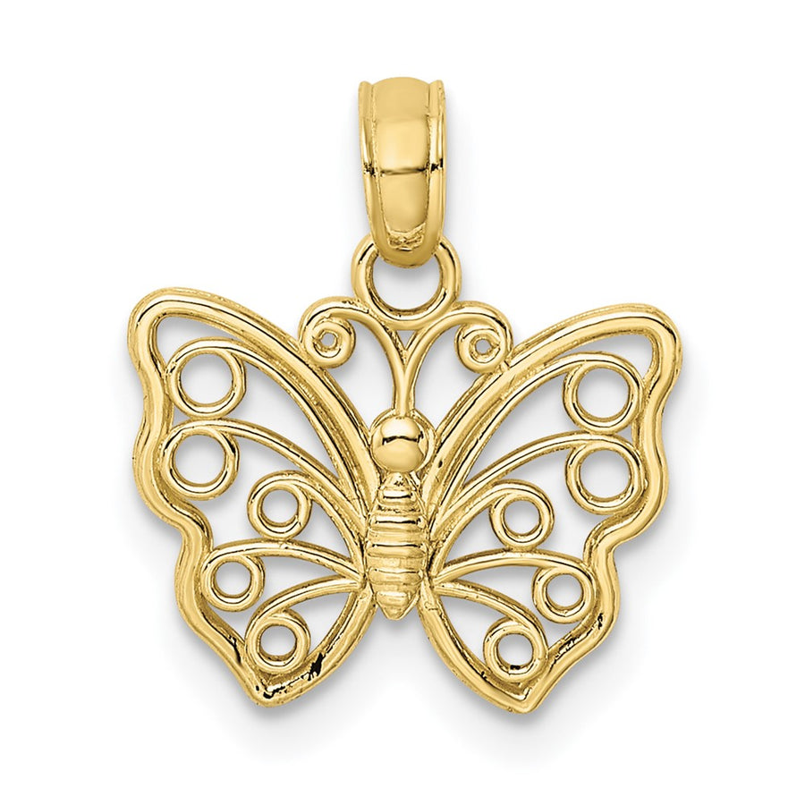 Dije Pequeño de Mariposa Cortada en Oro Amarillo de 10K