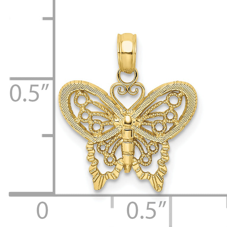 Dije de Mariposa Cortado con Diamante en Oro Amarillo de 10K