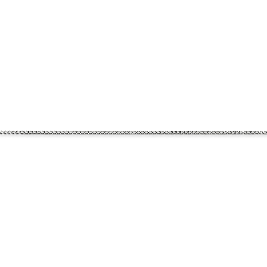 Cadena Curb de Oro Blanco de 10k .42mm con Tarjeta