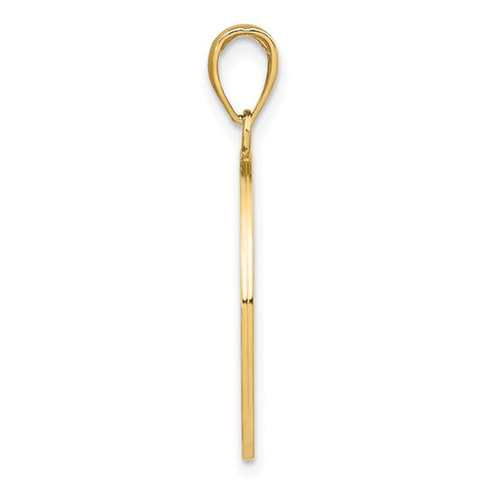 Large Tree of Life Pendant in Round Frame in 10K Yellow Gold