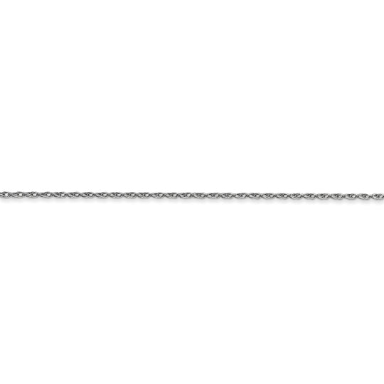 Cadena tipo cable cardada de oro blanco de 10 k de 0,7 mm