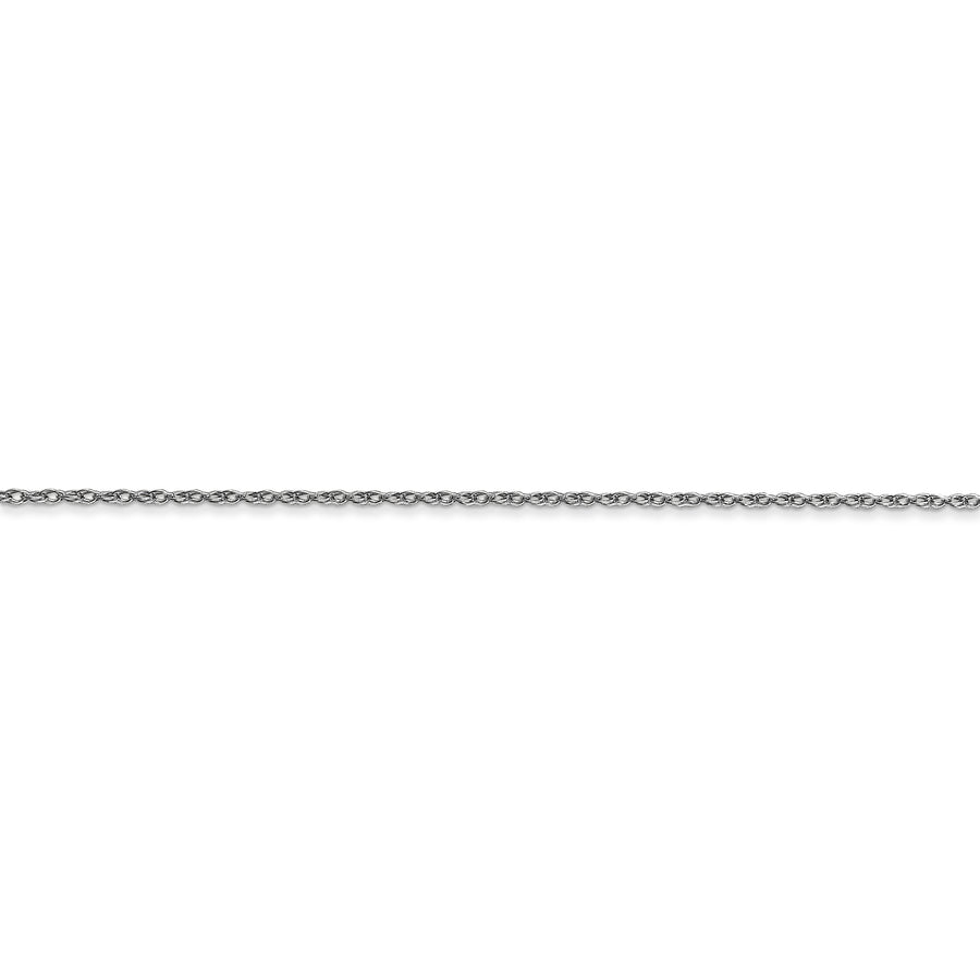 Cadena tipo cable cardada de oro blanco de 10 k de 0,7 mm