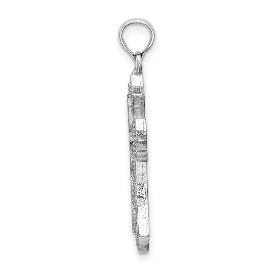 Crucifix Pendant with Pearls in 10k White Gold