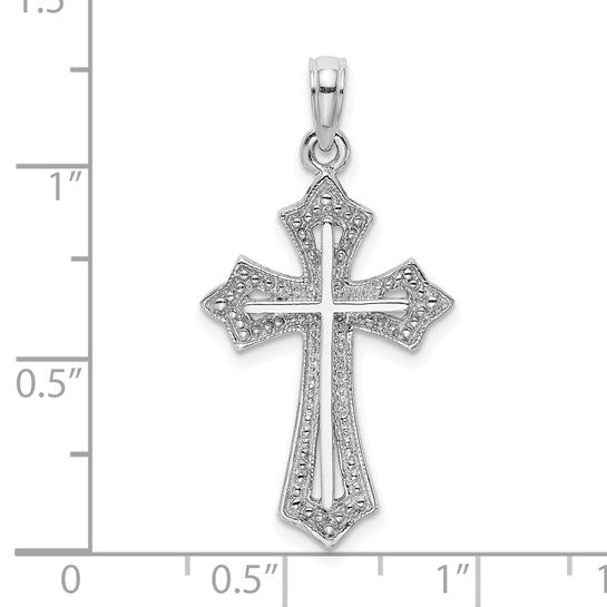 Crucifix Pendant with Pearls in 10k White Gold