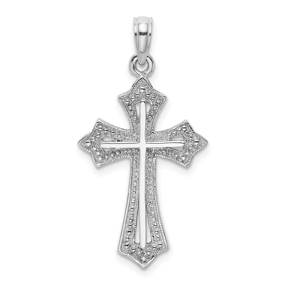 Crucifix Pendant with Pearls in 10k White Gold