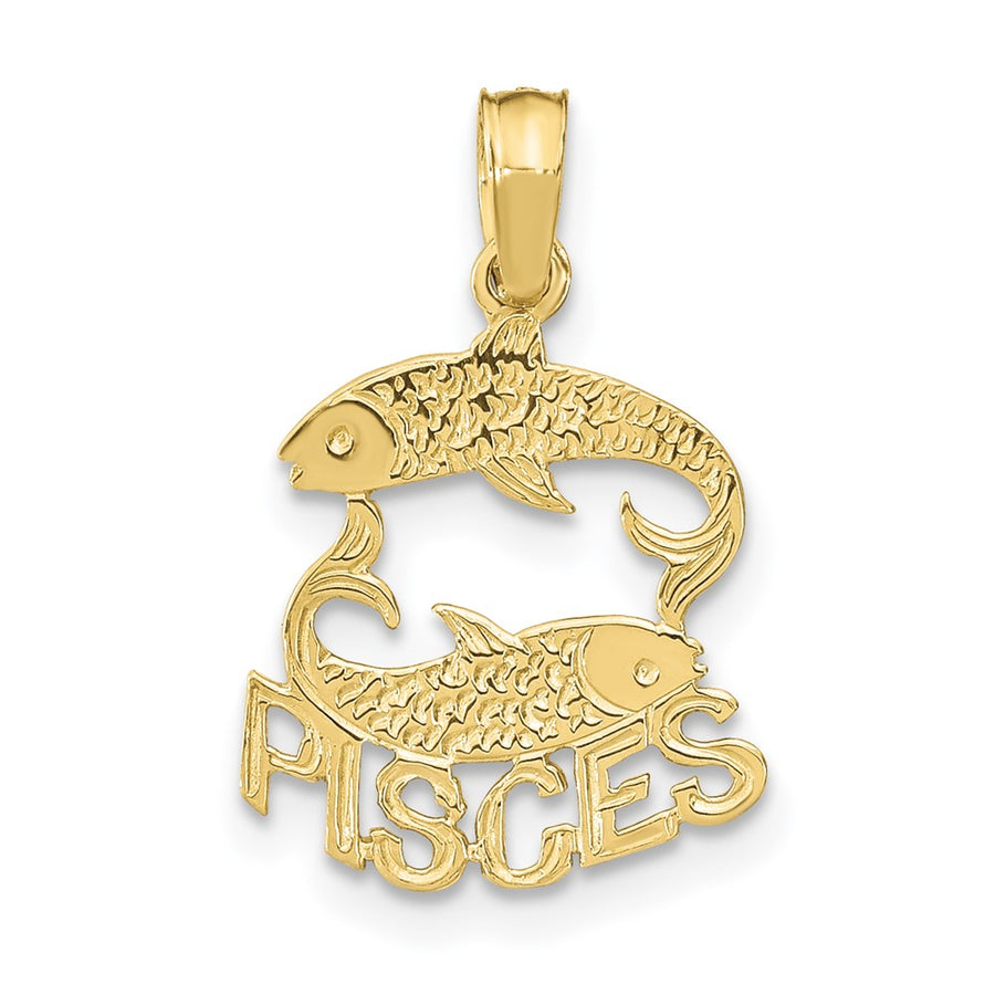 Dije del Zodiaco Piscis en Oro Amarillo de 10k