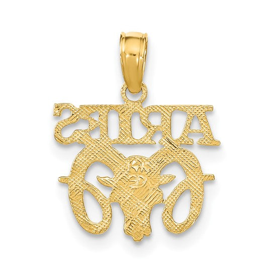 Dije de Aries en Oro Blanco de 14k con Rodio