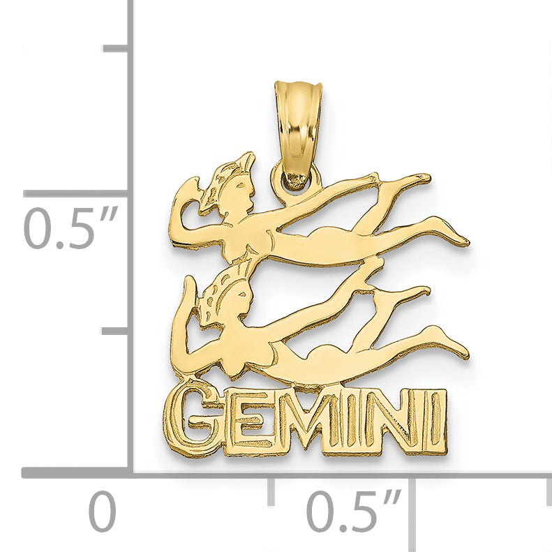 Dije de Zodiaco Géminis  de Oro Amarillo de 10k
