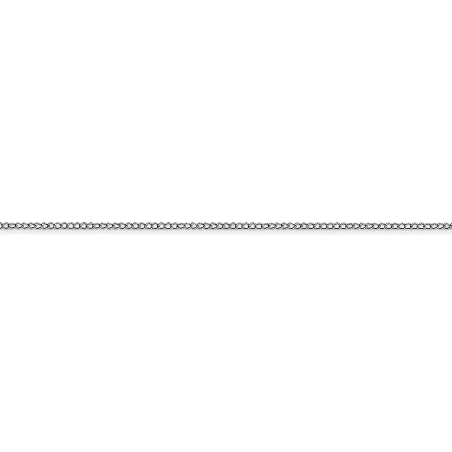 Cadena Curb de Oro Blanco de 10k .5mm con Tarjeta